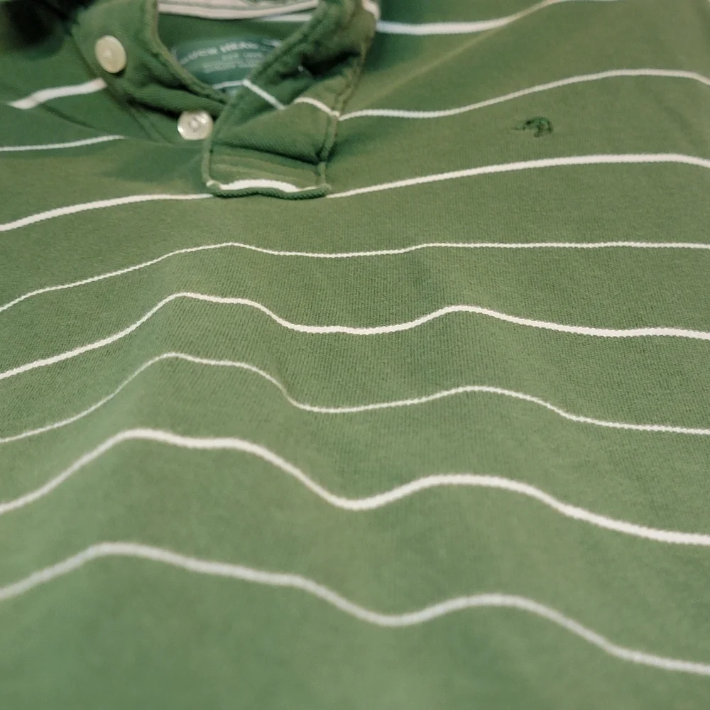 Vintage Duck Head Green Polo with White Stripes